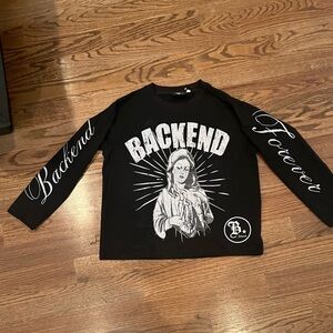 NWOT Backend Mens XS Black Long Sleeve Shirt